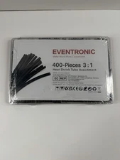 Eventronic 400 Pcs Heat Shrink Tube Assortment 3:1 Ratio Black - New