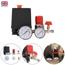 220V Air Compressor Pressure Switch Control Valve With Manifold Regulator Gauge