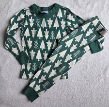 Hanna Andersson 4T 100 Organic Cotton Green Christmas Tree Pajama Set