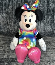 Ty Beanie Sparkle Minnie Mouse Plush Disney Rainbow Polka Dot Dress 15  2014