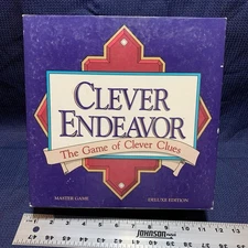 Clever Endeavor Board Game Strategy Skill Chance Vintage 1989 Trivia Free Ship