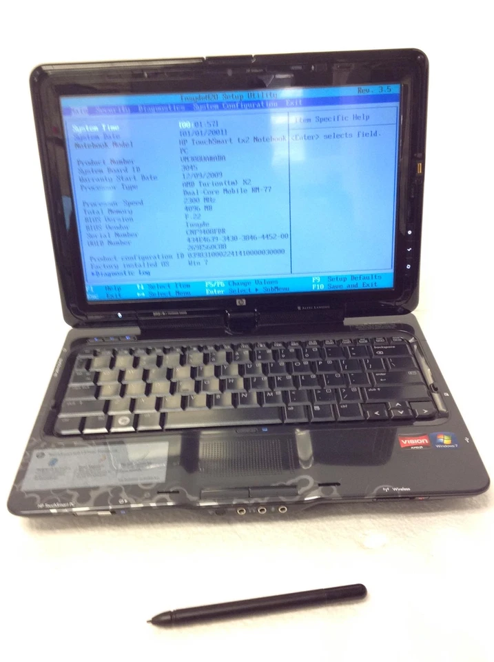 Portátil HP TouchSmart TX2-1375DX 12,1" AMD Turion X2 doble núcleo 2,30 GHz con 4 GB de RAM Foto 3 de 4