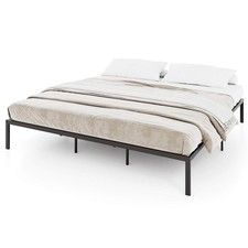 King Size Metal Bed Frame Heavy Duty Support Slats Mattress Foundation