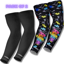 Exxact Sports Compression Arm Sleeves – 2 Pairs for Basketball, Football, Riding