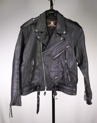 #ad Vanguard Leather of America Black Leather Cowhide Motorcycle Jacket 40 Medium $149.00