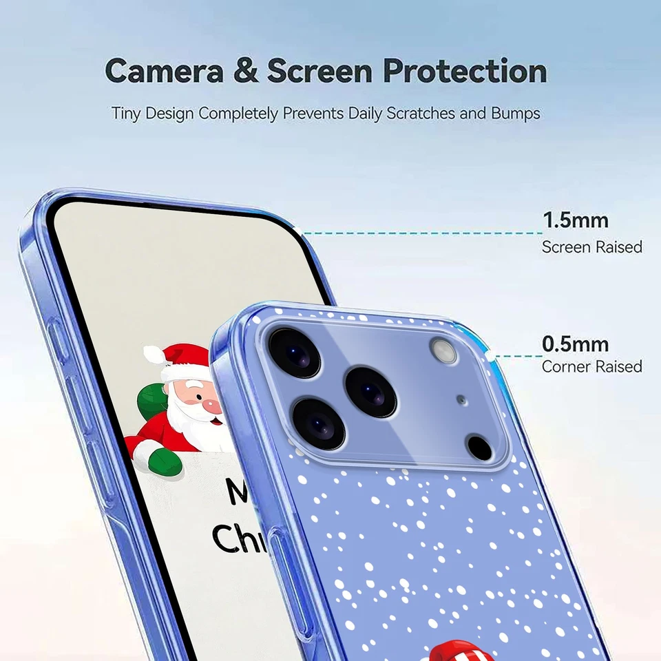 Capa à prova de choque estampada de Natal para iPhone 17 16 15 14 Pro Max 13 12 Air - Imagem 4 de 4