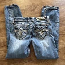 Rock Revival Women's Jeans Size 26 Jillian Easy Boot Embellished Pocket Low Rise