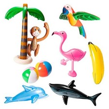  Inflatable Palm Tree+Flamingo+Banana+Beach Ball+Parrot+Monkey+Shark+Dolphin