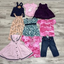 Girls Clothes Lot Size 12 Mos 9pc Dresses Jeans Spring Summer Play Levis Disney