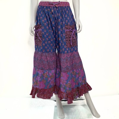 Hippie Forever Handmade Tiered Patchwork Capris Womens SZ OS Enchanted Fairycore