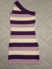 Y2K Forever 21 One Shoulder Mini Dress Size Small Multiple Straps stretch 