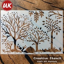 Tree Leaves Template Plastic Stencil Painting Embossing Craft Arts Wall Airbrush