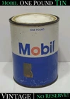 ✨VINTAGE✨ Mobil 1 pound Grease Tin. Mobiloil Tin - Castrol - Esso Gas ✯FULL-ISH✯