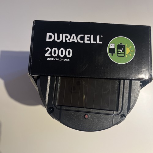 Duracell 2000 Lumen LED Flashlight BuildIn Battery Solar/Cable Charging Feature - Picture 2 of 14
