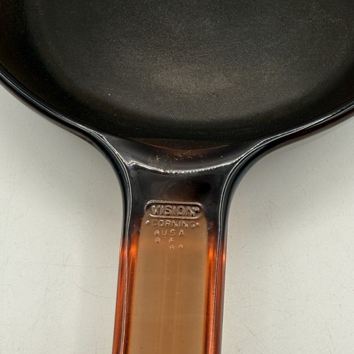 Vintage Corning Visions Pentole Antiaderenti 6" Padella Ambra USA NO COPERCHIO - Foto 3 di 11