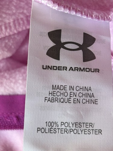Tuta Under Armour rosa pile bunting zip cappuccio bambina taglia 12M nuova con etichette $50 - Foto 9 di 11