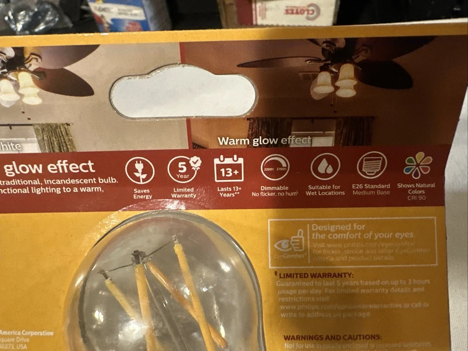 Philips Ceiling Fan Bulbs A15 LED Soft White 40 Watt Equivalent Dimmable 2 PACK - Image 4 of 4