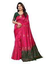 Women's Banarasi Style Sari With Unstitched Blouse Piece