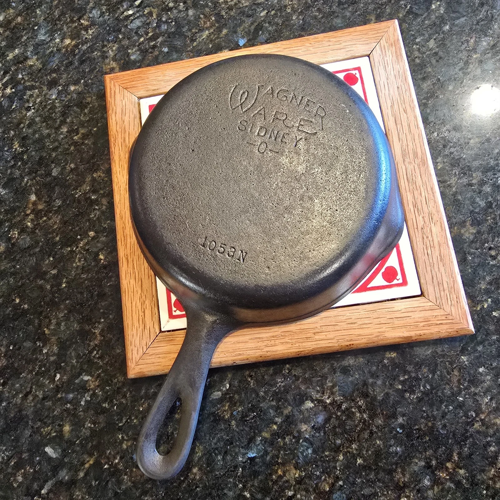Wagner Ware Sidney O 1053N #3 Cast Iron Skillet Fancy Logo Double Spout RESTORED