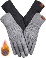 REACH STAR 2 Pairs Winter Gloves for Women, Touch Screen Thermal Knit Lining ...