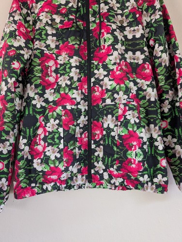 Volcom Enemy Lines Allover Pixelated Flower Pattern Windbreaker Jacket Women's M - Picture 4 of 13