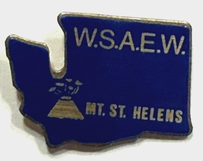 VINTAGE LOCAL  UNION W.S.A.E.W.  ''MT. ST HELENS'' LAPEL PIN