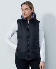 Daily Sports Airdrie Fully Reversible Gilet Golf Vest Black Multi Geo Print Med