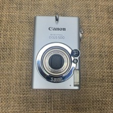 Canon IXUS 500 Silver 5MP Digital Camera Untested Spares or Repair / Prop