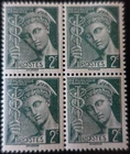 France Stamp Mercury Type No. 405 Block of 4 Mint ** Luxury MNH
