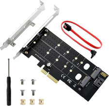 Dual M.2 PCIE Adapter NVME/NGFF to PCIE X4 Expansion Card 32Gbps PCIE NVME SSD A
