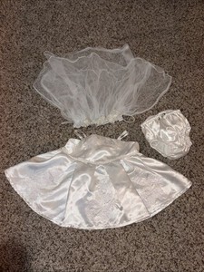 Build A Bear Outfit Wedding Dress Dress & Veil Set BABW