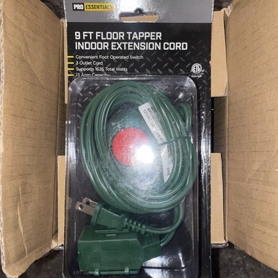 Pro Essentials 9Ft Floor Tapper, indoor Extension Cord Sealed Case (4x 9ft Cord)