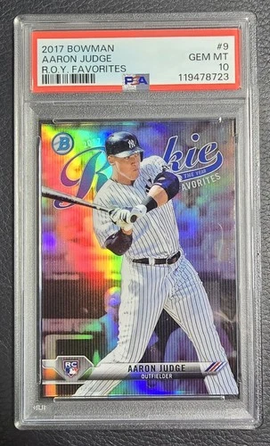 2017 BOWMAN ROYF-9 AARON JUDGE R.O.Y. FAVORITES PSA 10 GEM MT Rookie Of The Year