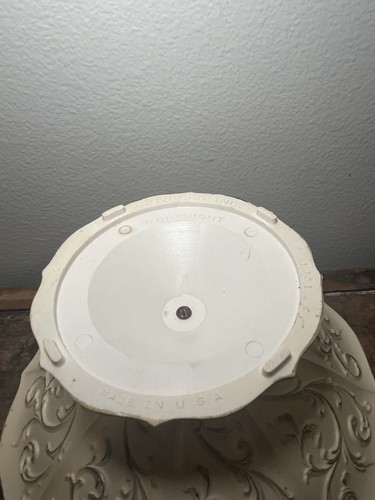 Syroco Compote Pedestal Footed Base Plastic Ivory & Gold Ornate Scroll Vintage - Picture 7 of 9