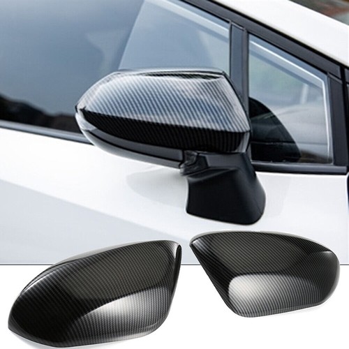 Side Door Rearview Mirror Cover Trim Cap Carbon Black Fits19-2022 Toyota Corolla - Picture 2 of 8