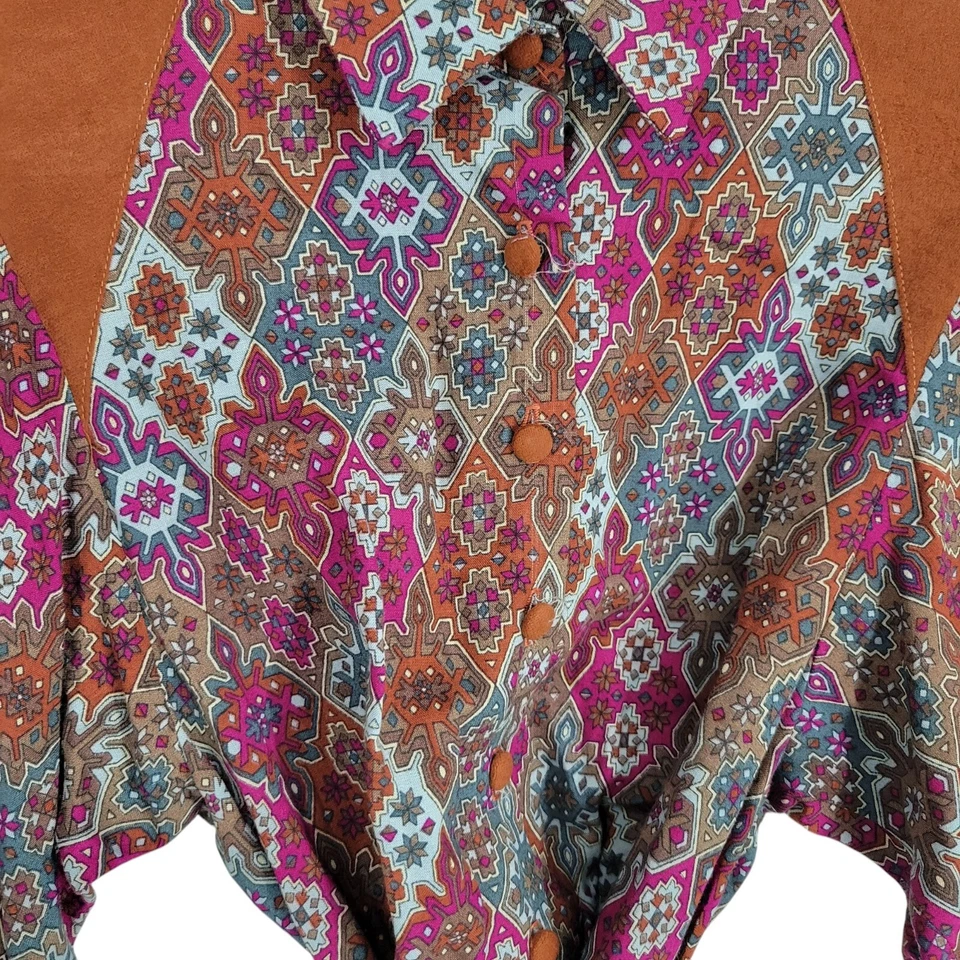 De Colección Leslie Fay Petites XS Vestido Pradera Occidental Ecuestre Hipster Mod Trad esposa Foto 4 de 4