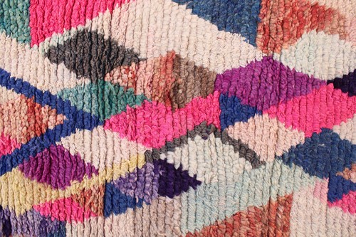 Vintage Teppichläufer, Marokkanischer Läuferteppich Handarbeit Boujaad Teppich, Geometrischer Wollteppich - Bild 3 von 8