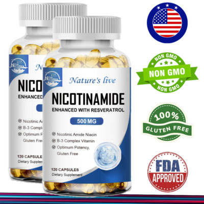 Nicotinamide 500mg Anti-Aging Highest Potency 240 Capsules Non-GMO & Gluten Free