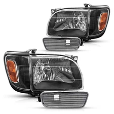 For 2001-2004 Toyota Tacoma Headlights Black Housing Clear Lens 6-pieces Set
