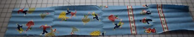 9875 Sm pc 1950's cotton fabric, Multicolor ''hillbilly Dancing'', bllue