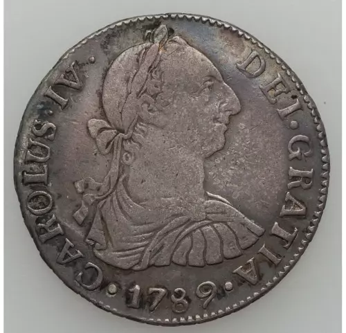 1789 NG-M GUATEMALA CARLOS IV (PORTRAIT OF CARLOS III) 2 REALES KM43 NGC VF-25
