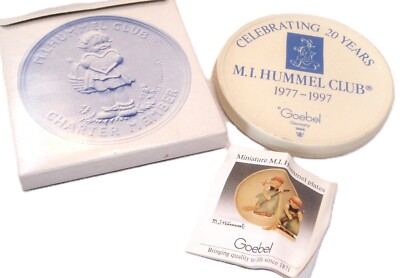 NIB GOEBEL HUMMEL CLUB CHARTER MEMBER CELEBRATING 20 YEARS BISQUE PLAQUE