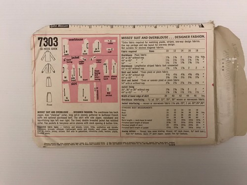 Simplicity 7303 Vintage 60s Sewing Pattern Suit and Overblouse - Picture 5 of 6