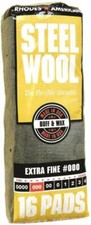 Homax 106601 Steel Wool Pad, 000 Grit, Extra Fine, Gray, 16 Pads per Pack