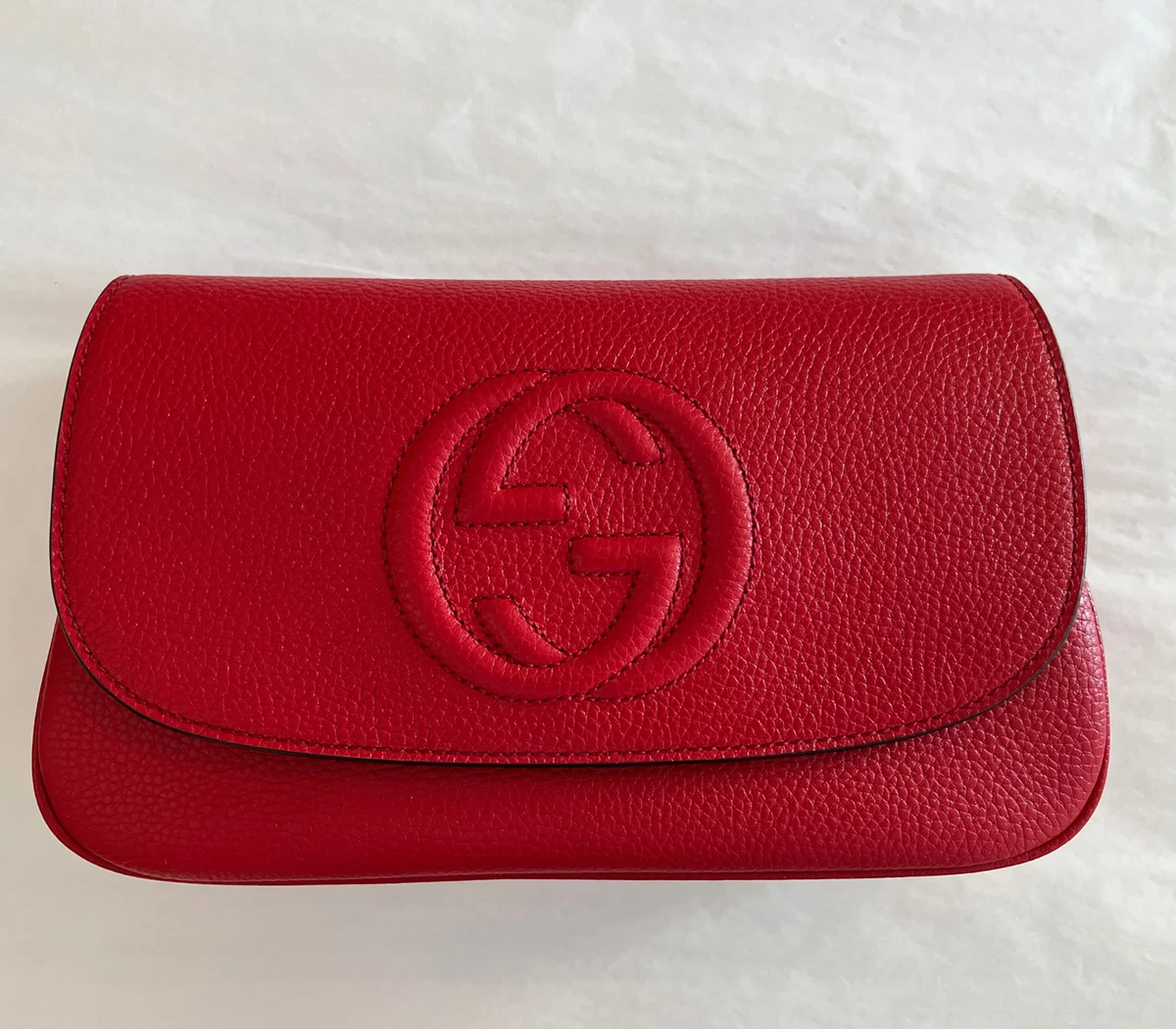 Gucci Soho Disco GG Red Tassel Chain Crossbody Bag 536224