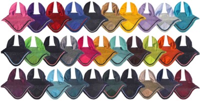 HORSE FLY VEIL EAR BONNET BREATHABLE COTTON NET HOOD CROCHET HANDMADE