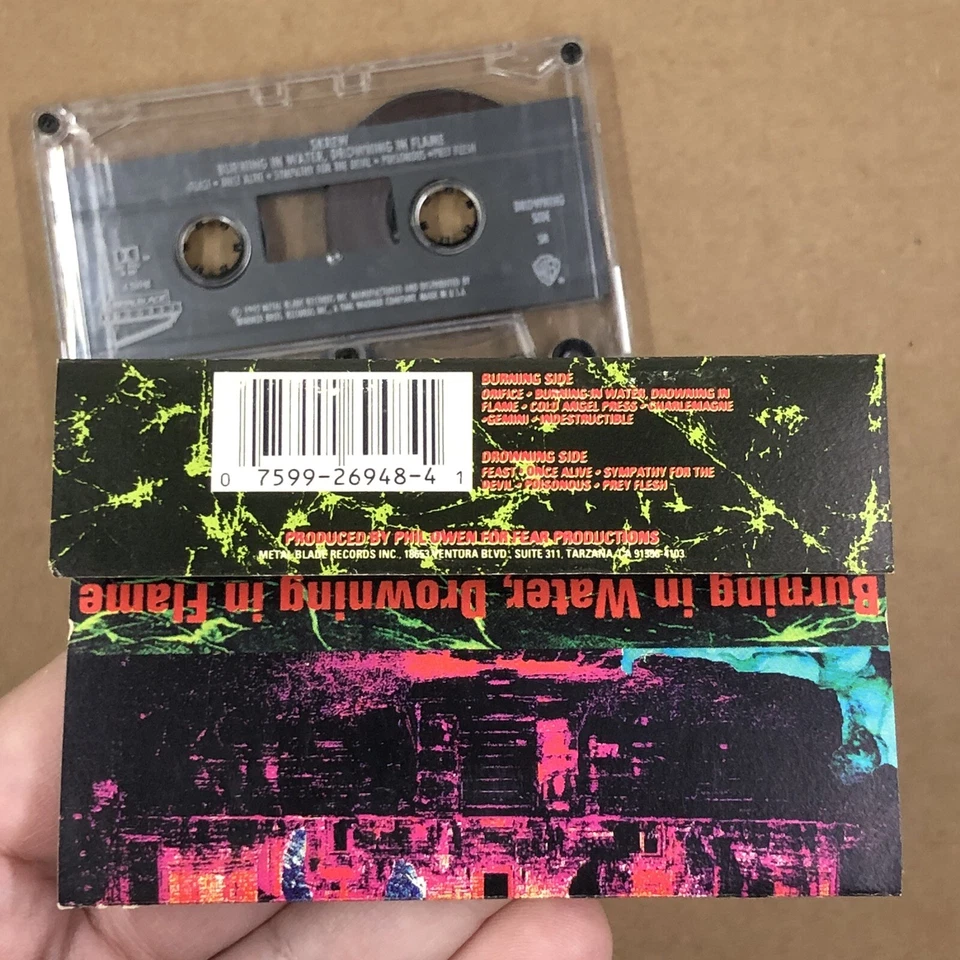 SKREW Cassette Tape 90s Metal Industrial BURNING IN WATER SYMPATHY FOR THE DEVIL Foto 4 de 4