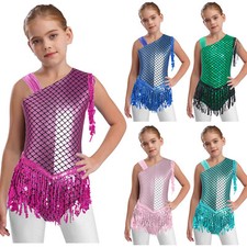 Kids Girls Unitard Dance Leotard Mermaid Bodysuit Stretchy Rompers Practice