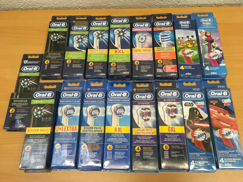 ORAL-B TESTINE SPAZZOLINO ELETTRICO 3D BIANCO PRECISIONE CROCE PULITA ++ ORIGINALI NUOVE