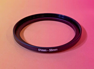 1 (ONE) ADAPTER-RING Black 51mm to 56mm 51-56 mm Step Up Filter Ring 51-56